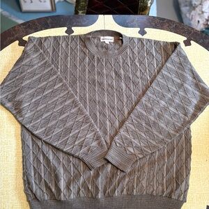 Vintage Pronto Uomo Diamond Pattern Gray Crewneck Sweater